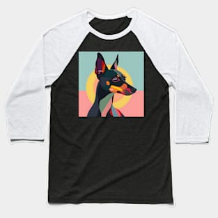 Retro Manchester Terrier: Pastel Pup Revival Baseball T-Shirt